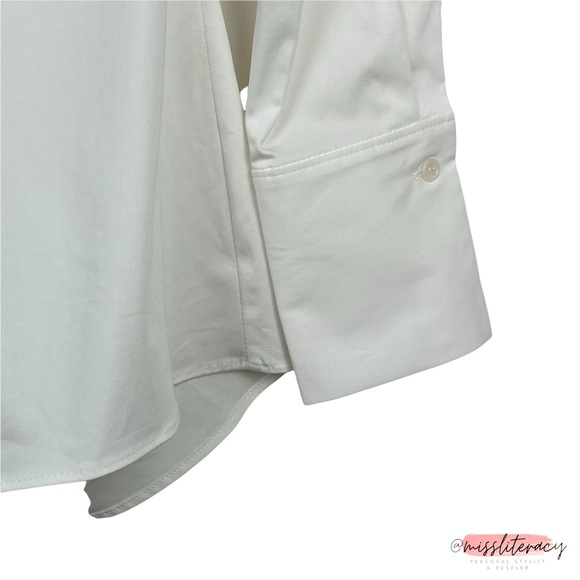 🆕 NWT ZARA Women’s Minimalist Wide Neck Off-Shoulder Collared Button Blouse SM - Picture 11 of 12